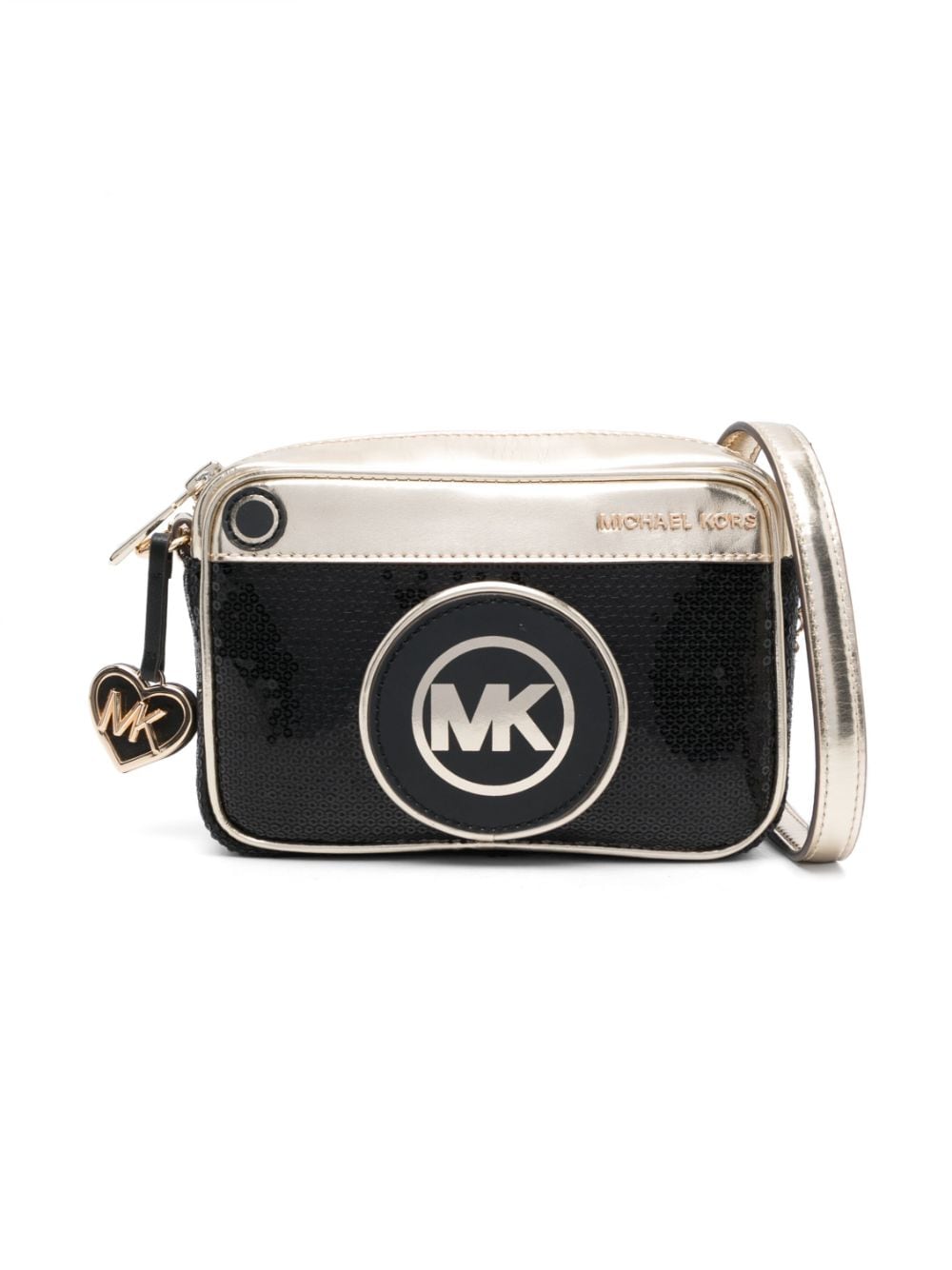 Michael Kors Kids metallic-finish sequined shoulder bag - Black von Michael Kors Kids