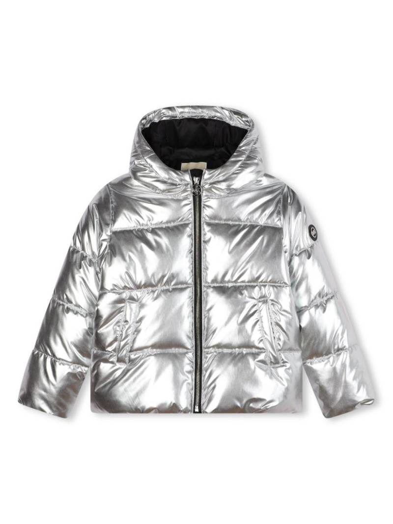 Michael Kors Kids metallic puffer jacket - Silver von Michael Kors Kids