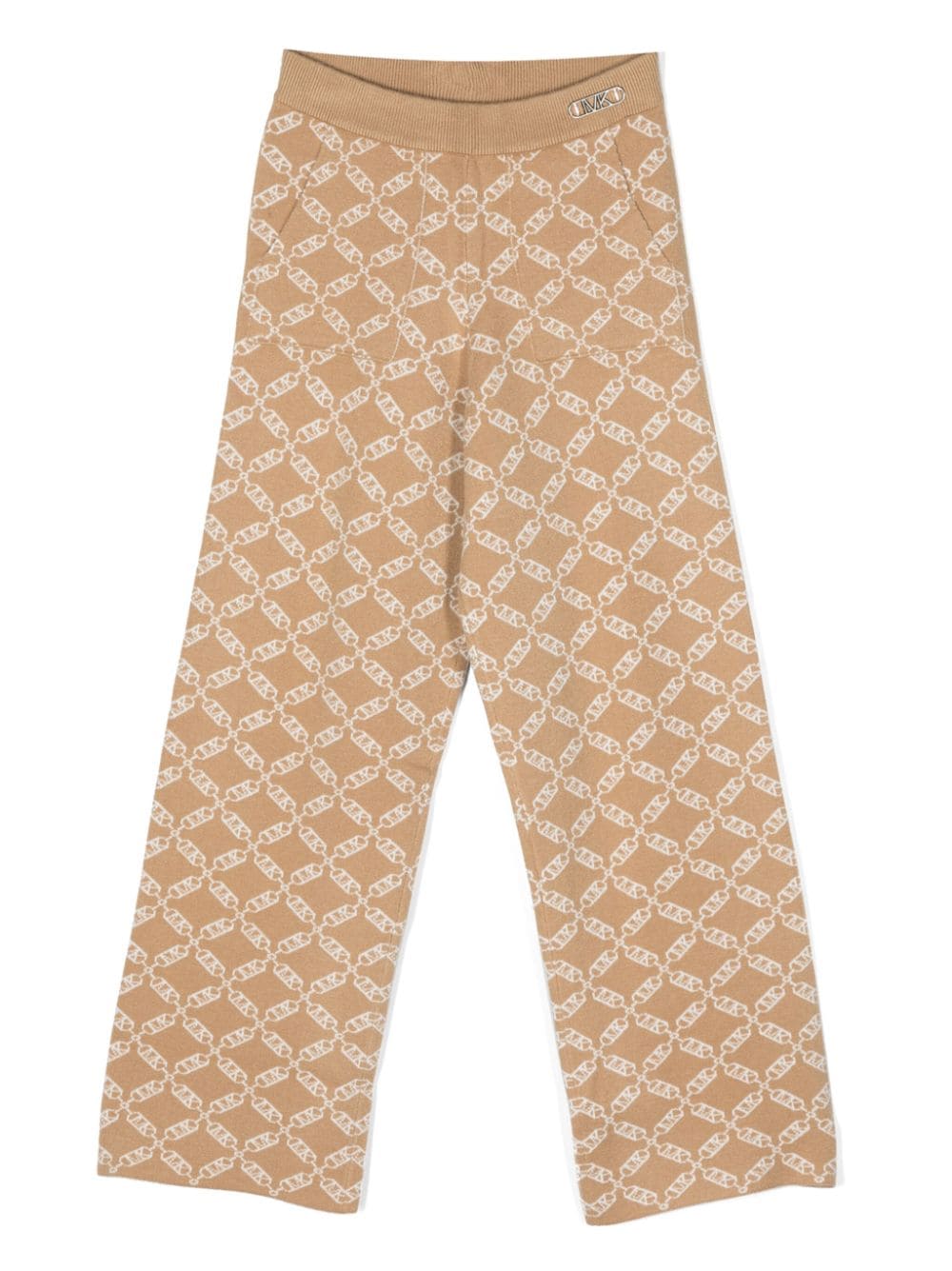 Michael Kors Kids monogram-jacquard wide-leg trousers - Brown von Michael Kors Kids