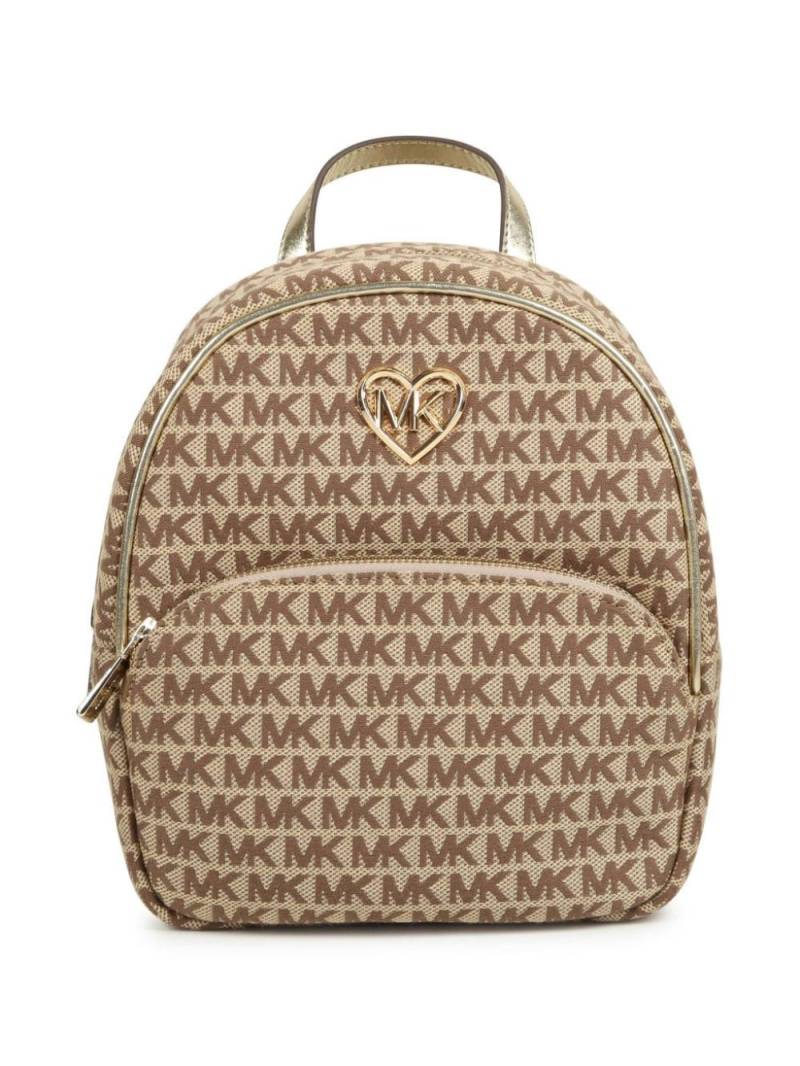 Michael Kors Kids monogram-pattern print backpack - Neutrals von Michael Kors Kids