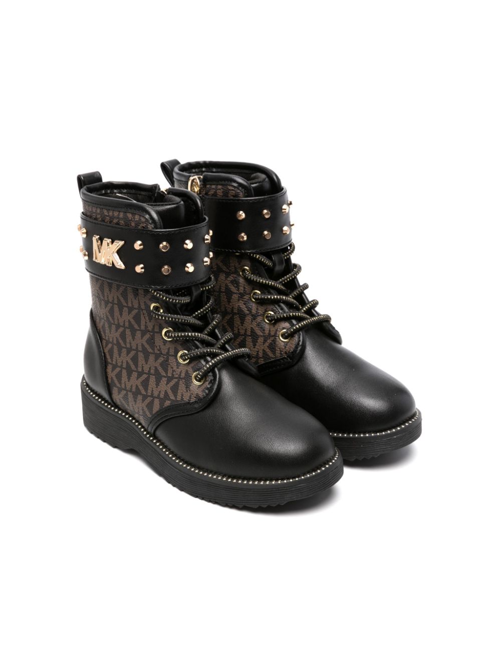 Michael Kors Kids monogram-print lace-up boots - Black von Michael Kors Kids