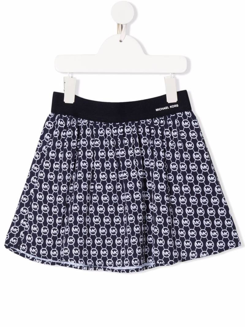 Michael Kors Kids monogram-print pleated skirt - Blue von Michael Kors Kids