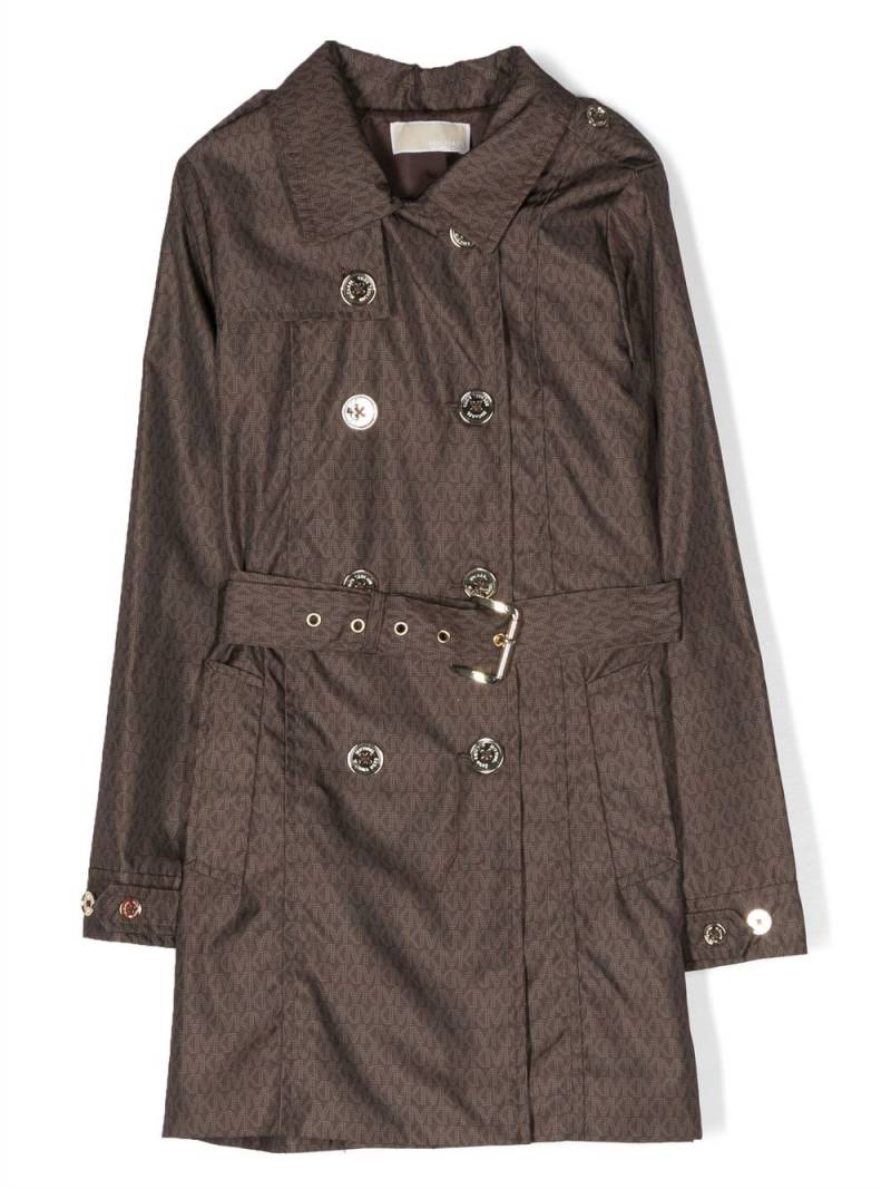 Michael Kors Kids monogram-print trench coat - Brown von Michael Kors Kids