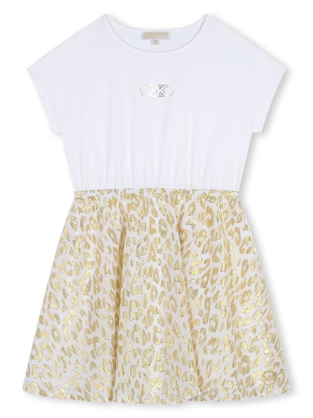 Michael Kors Kids panelled leopard-print dress - White von Michael Kors Kids