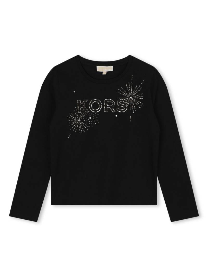 Michael Kors Kids rhinestoned-logo cotton T-shirt - Black von Michael Kors Kids