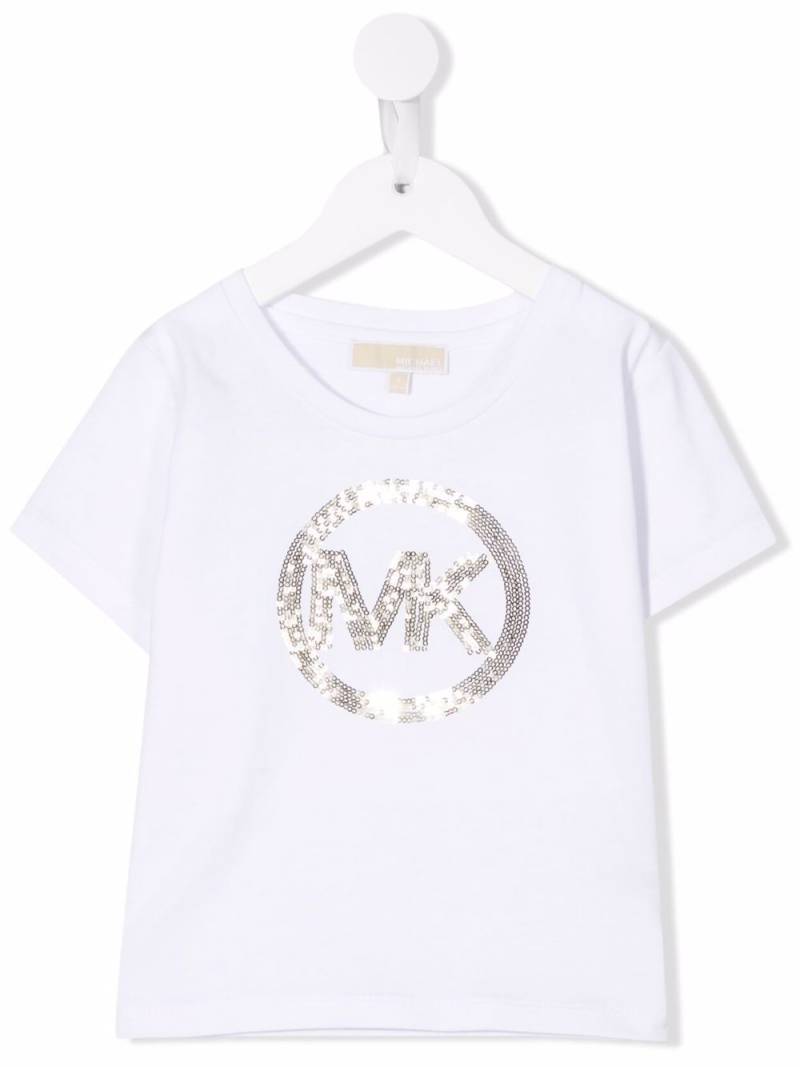 Michael Kors Kids sequin-embellished logo T-shirt - White von Michael Kors Kids