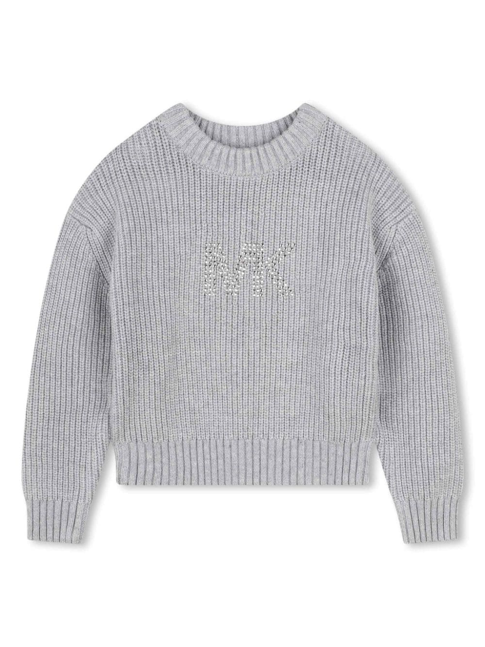 Michael Kors Kids studded-logo ribbed jumper - Grey von Michael Kors Kids