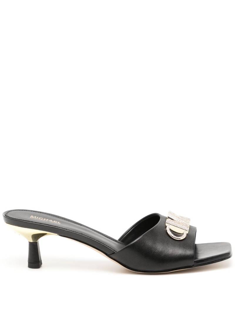 Michael Kors Amal logo plaque 50mm mules - Black von Michael Kors