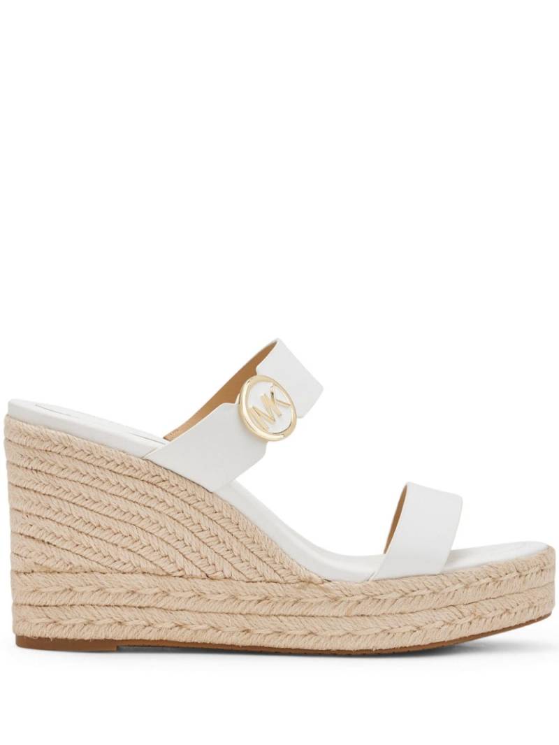 Michael Kors Lucinda leather wedge sandals - White von Michael Kors