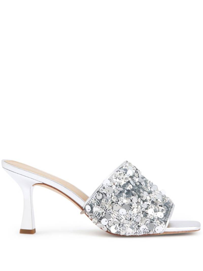 Michael Kors Tessa 75mm open-toe mules - Silver von Michael Kors