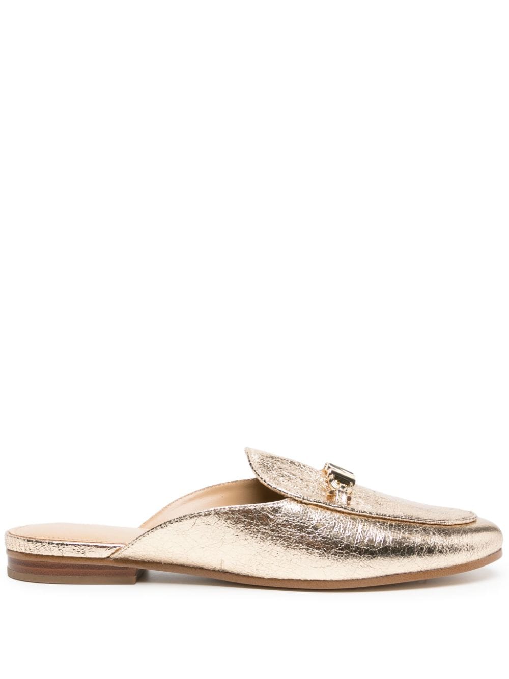 Michael Kors Tiffanie logo-plaque metallic mules - Gold von Michael Kors