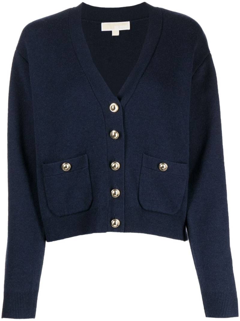 Michael Kors V-neck long-sleeve cardigan - Blue von Michael Kors