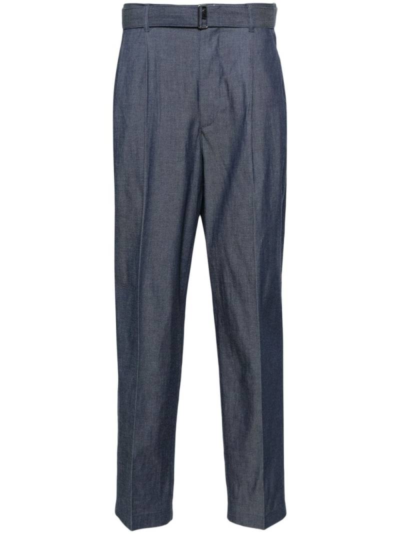 Michael Kors belted chambray trousers - Blue von Michael Kors