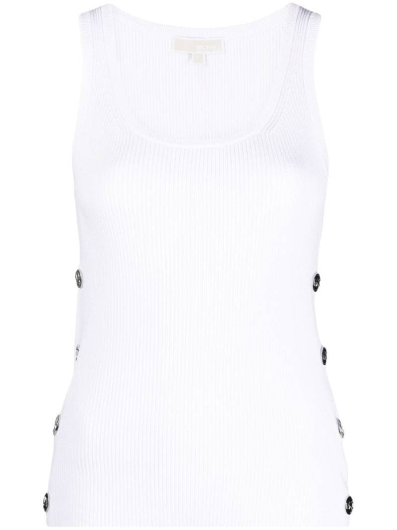 Michael Michael Kors button-embellished ribbed tank top - White von Michael Michael Kors