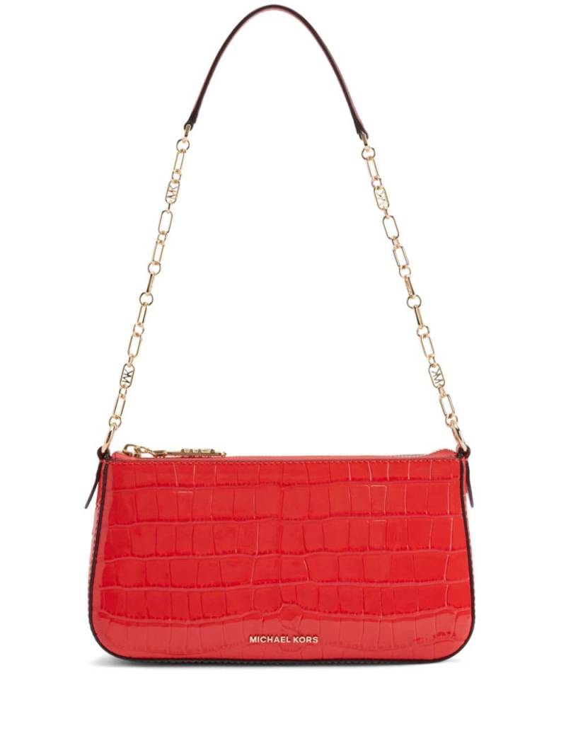 Michael Kors croc-embossed leather shoulder bag - Red von Michael Kors