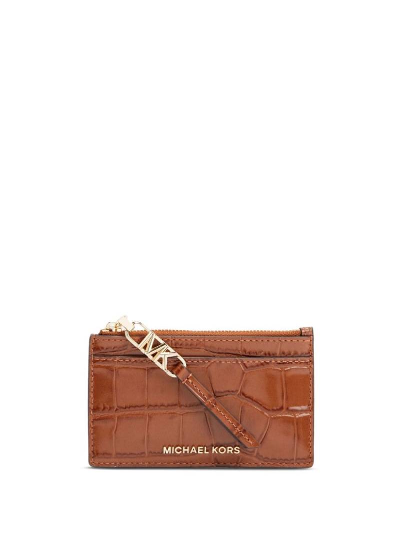 Michael Kors crocodile-effect card holder - Neutrals von Michael Kors