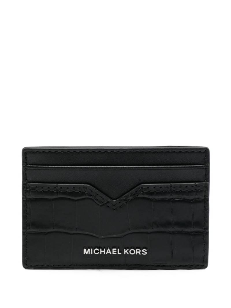 Michael Kors crocodile-embossed cardholder - Black von Michael Kors