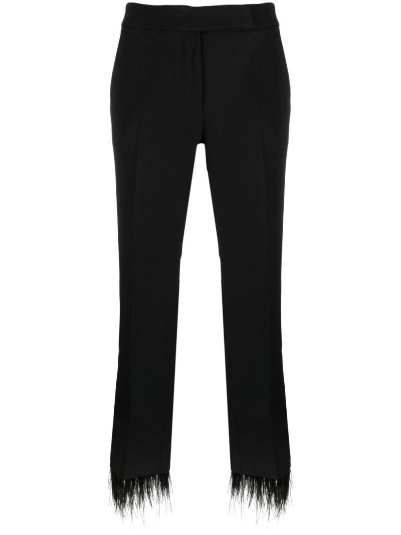 Michael Kors feather-trim tailored trousers - Black von Michael Kors