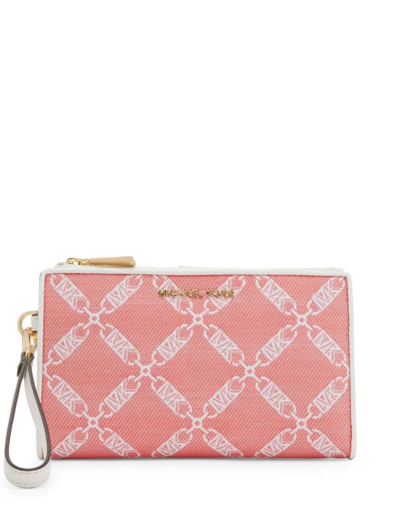 Michael Kors large Jet Set monogram-jacquard wallet - Pink von Michael Kors