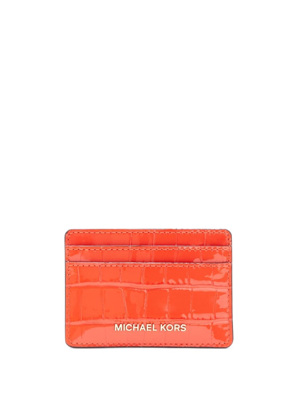 Michael Kors leather logo card holder - Orange von Michael Kors