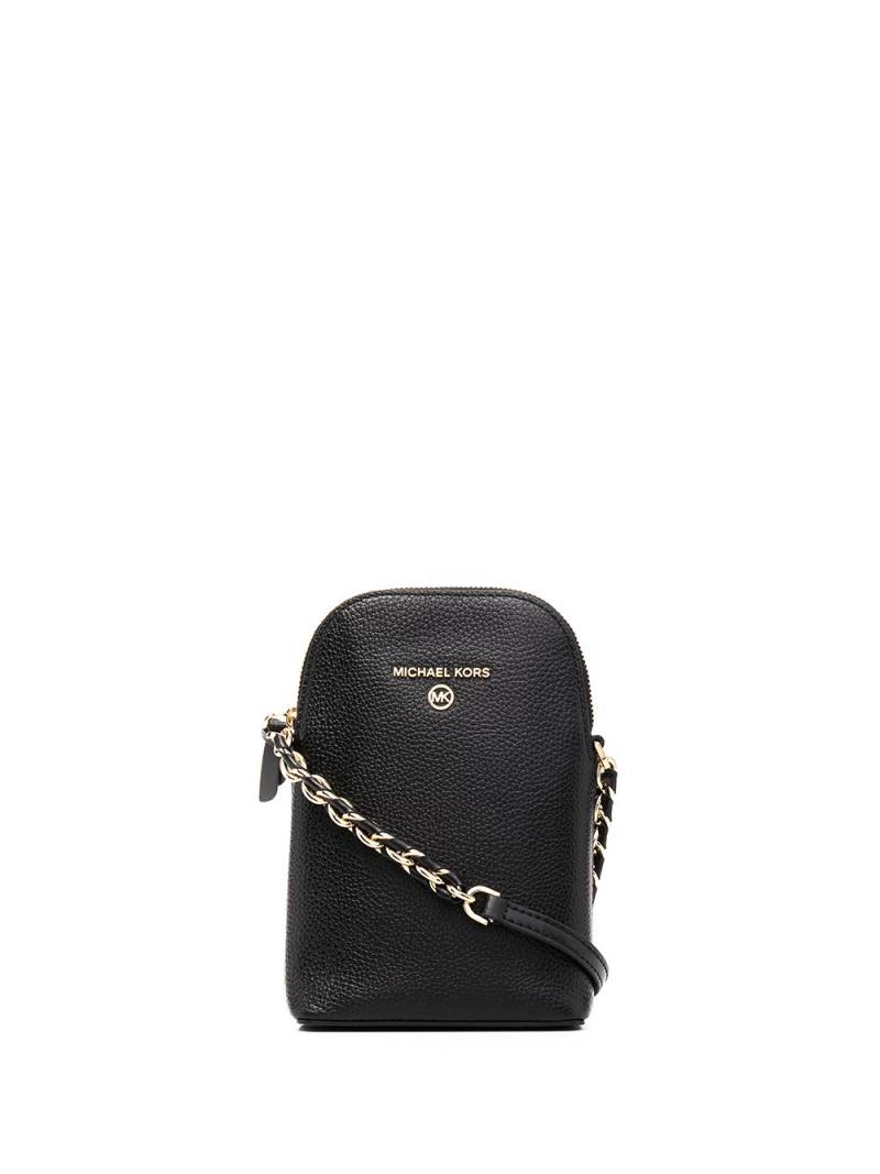 Michael Michael Kors leather shoulder bag with chain-link strap - Black von Michael Michael Kors