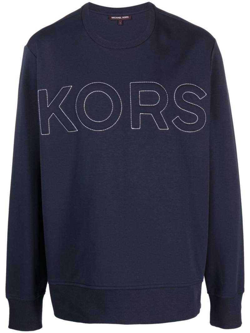 Michael Kors logo-embossed crew-neck sweatshirt - Blue von Michael Kors