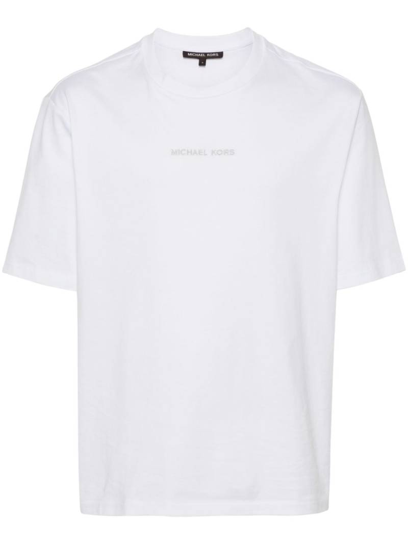 Michael Kors logo-embroidered cotton T-shirt - White von Michael Kors