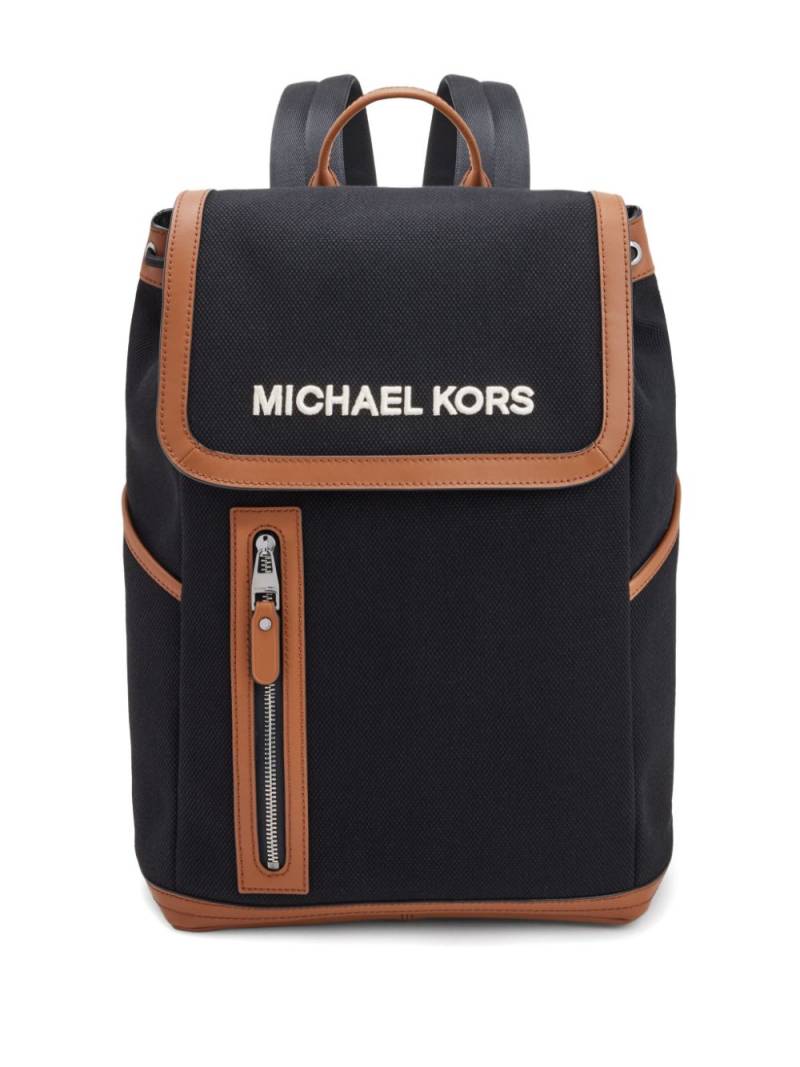 Michael Kors logo-embroidered cotton backpack - Black von Michael Kors