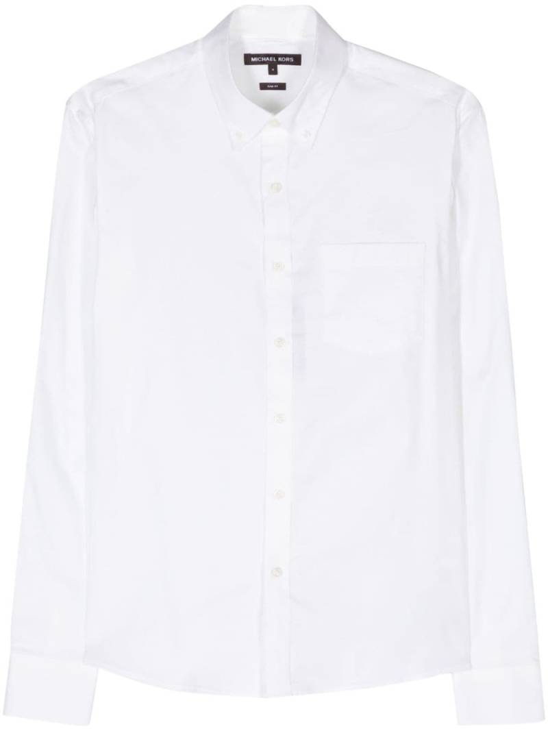 Michael Kors logo-embroidered cotton shirt - White von Michael Kors