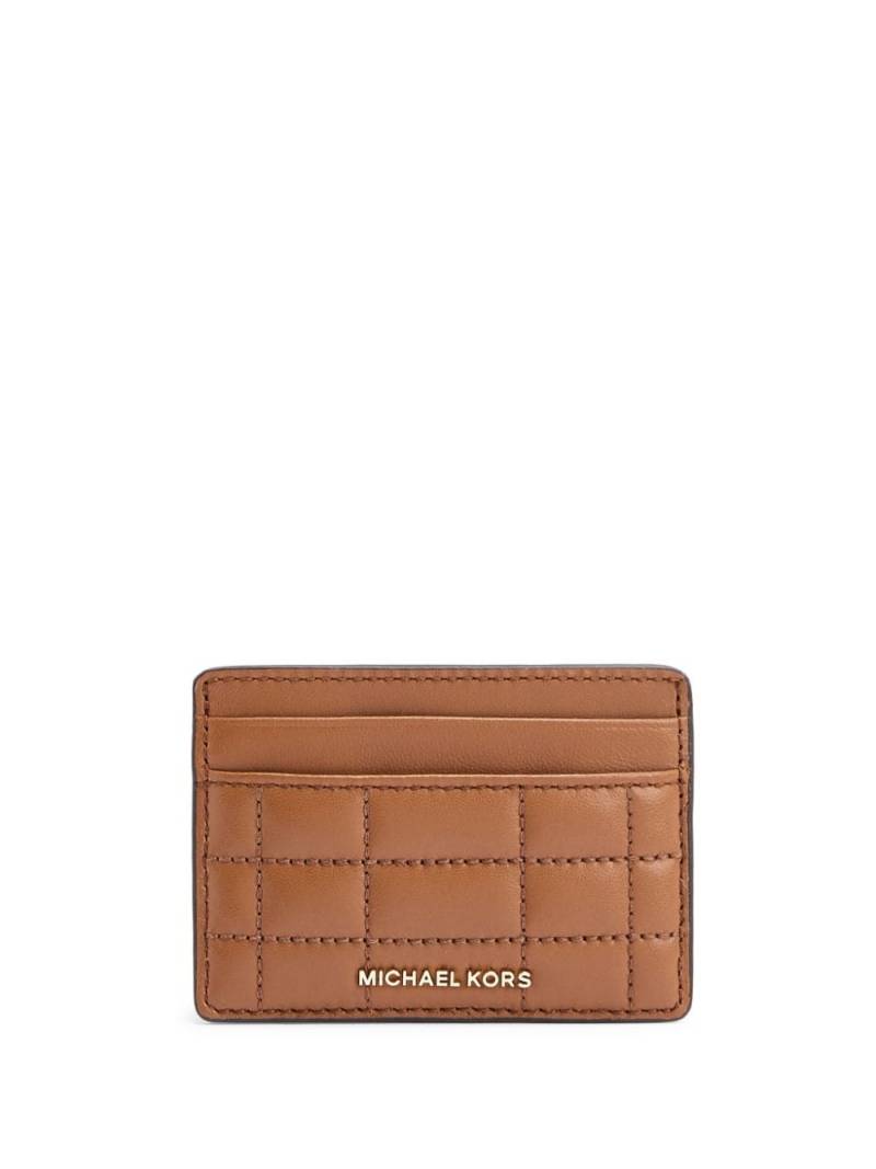 Michael Kors logo-lettering card holder - Neutrals von Michael Kors