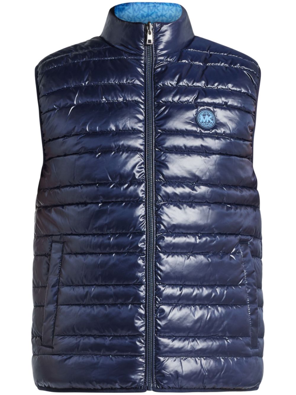 Michael Kors logo-plaque quilted gilet - Blue von Michael Kors