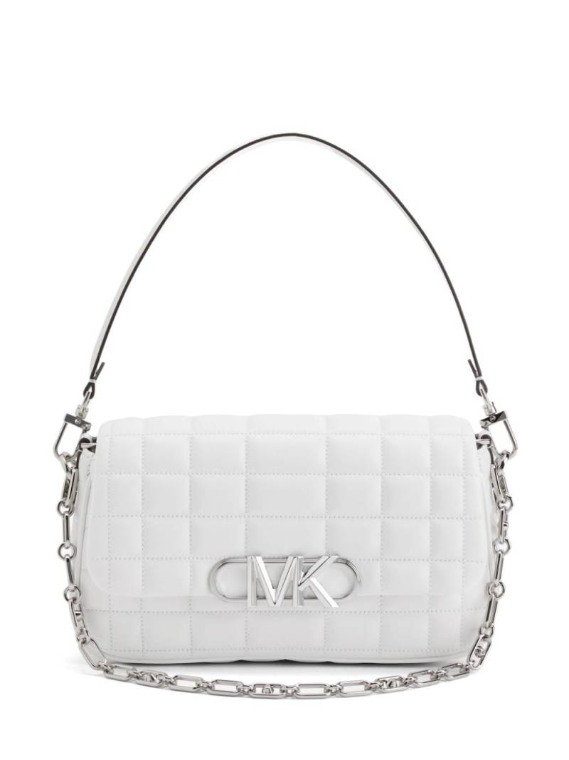 Michael Kors logo-plaque quilted shoulder bag - White von Michael Kors