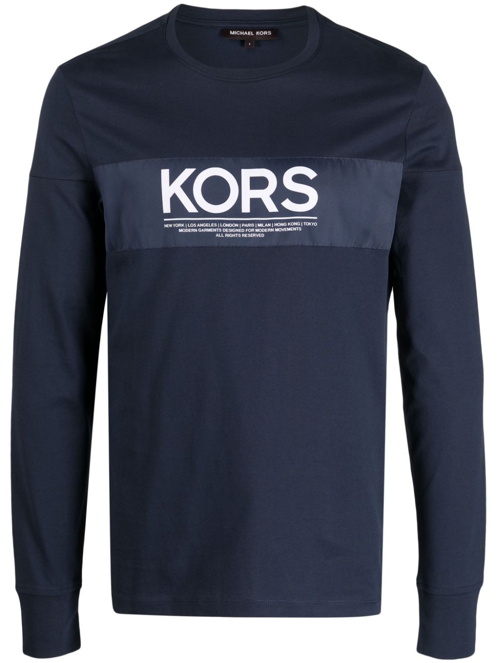 Michael Kors logo-tape cotton T-shirt - Blue von Michael Kors