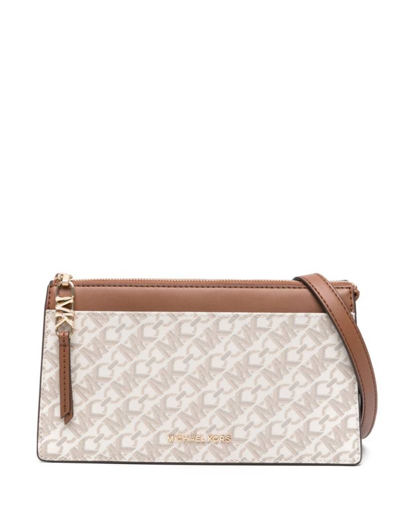 Michael Kors monogram-pattern leather crossboby bag - Neutrals von Michael Kors