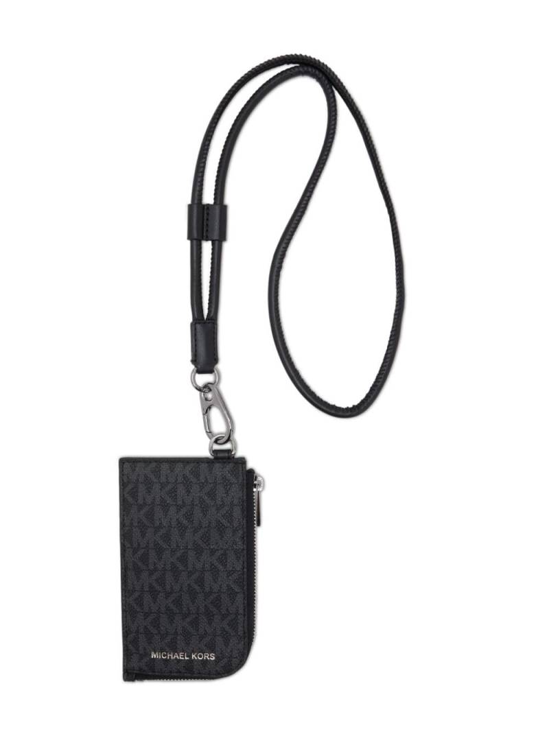 Michael Kors monogram-print canvas wallet - Black von Michael Kors