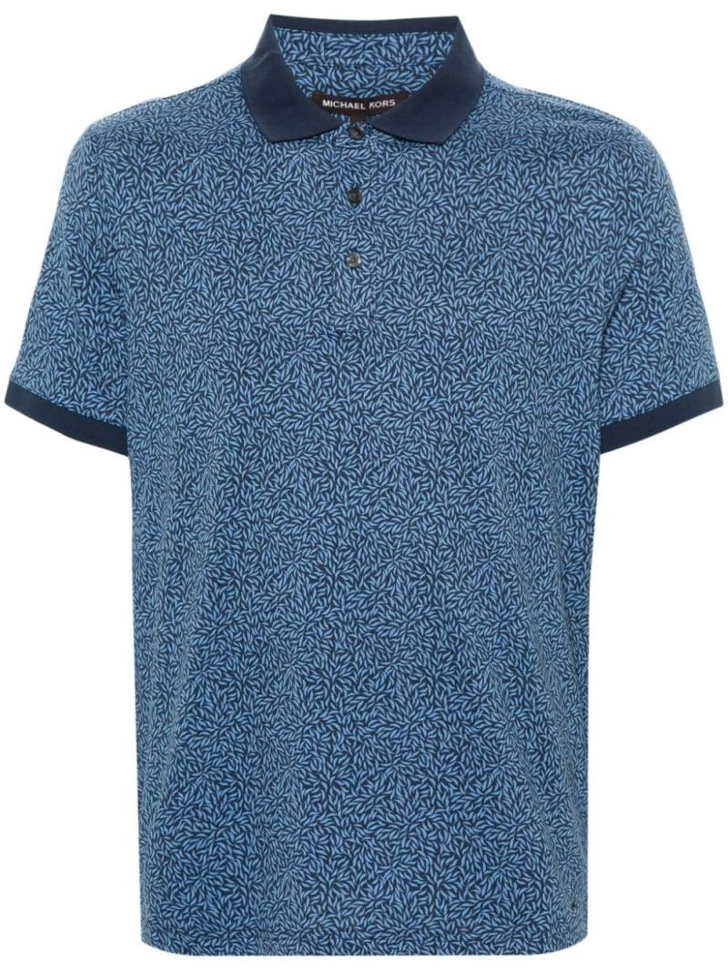 Michael Kors motif-print cotton polo shirt - Blue von Michael Kors