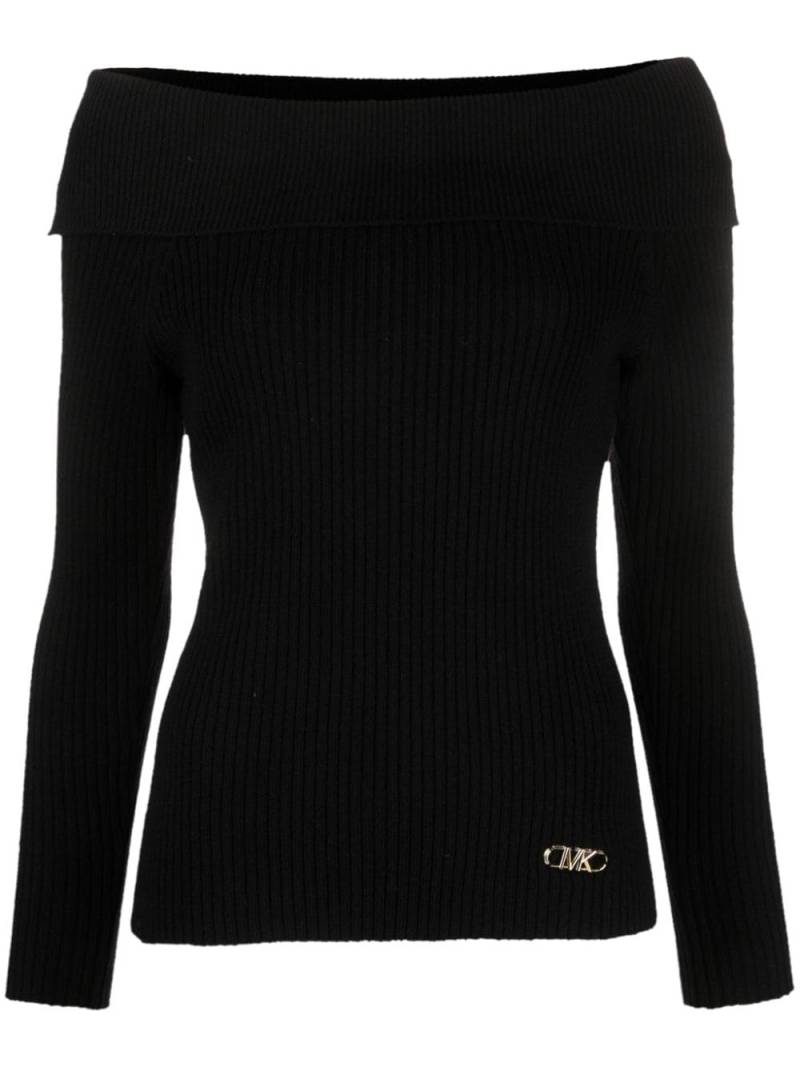 Michael Kors off-shoulder knitted top - Black von Michael Kors