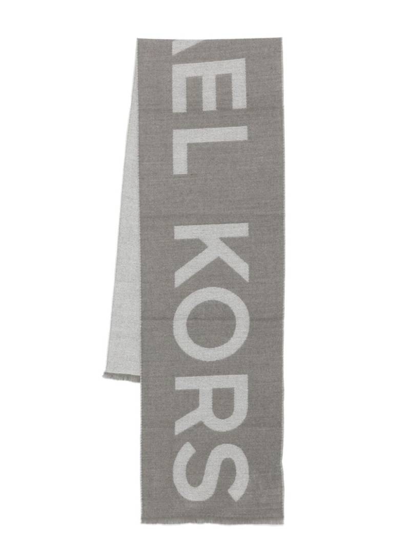 Michael Kors oversized-logo knit scarf - Grey von Michael Kors