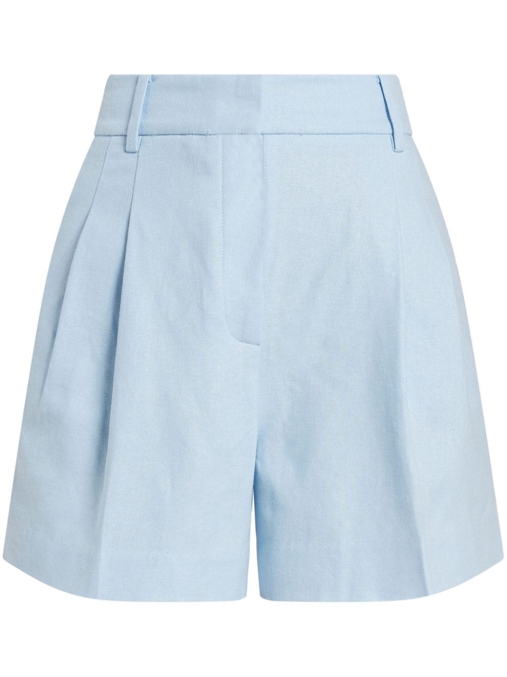 Michael Kors pleat-detailing linen-blend shorts - Blue von Michael Kors