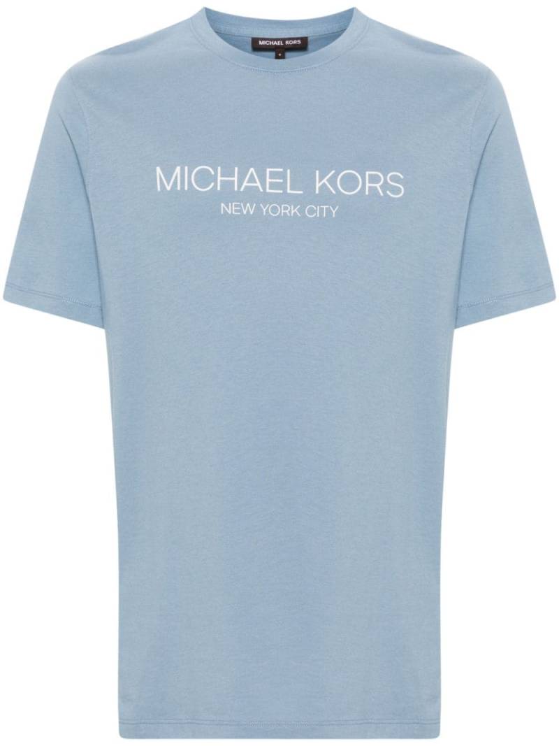 Michael Kors raised-logo cotton T-shirt - Blue von Michael Kors