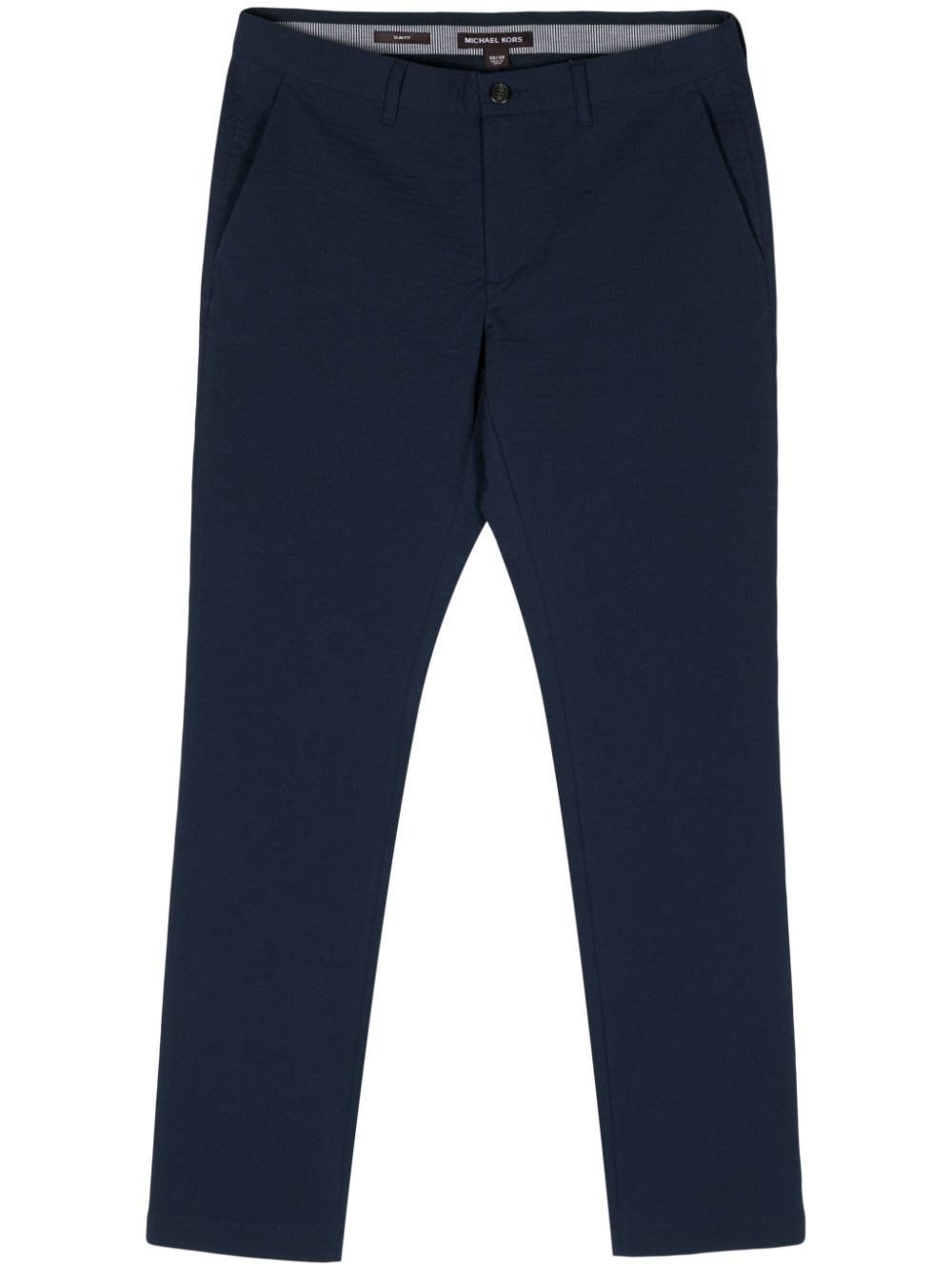 Michael Kors seersucker straight-leg trousers - Blue von Michael Kors