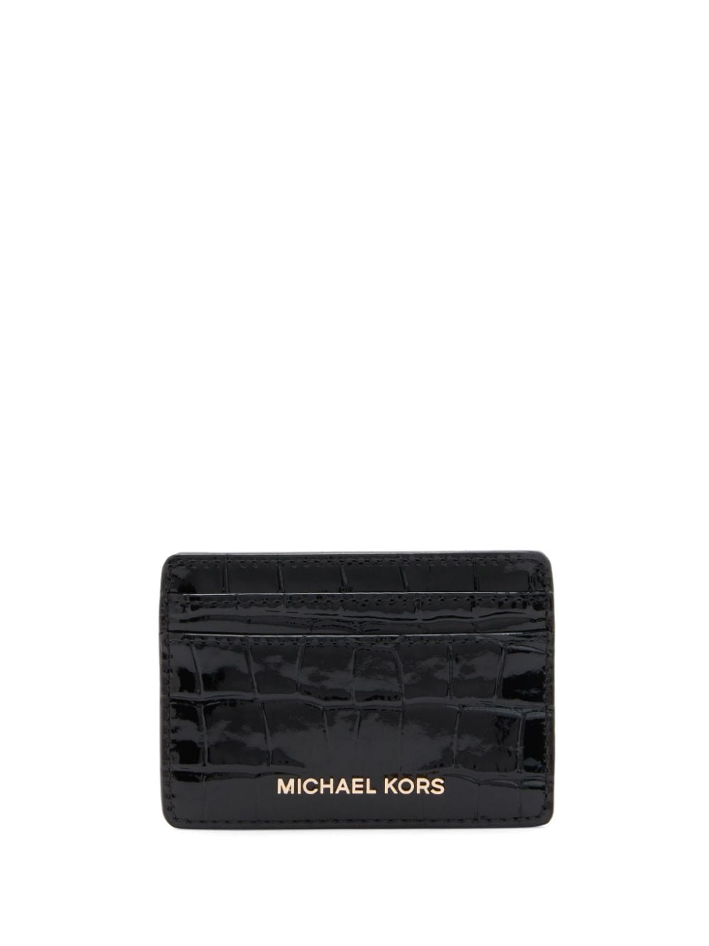 Michael Kors small Jet Set crocodile-effect cardholder - Black von Michael Kors