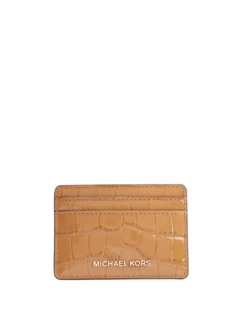 Michael Kors small Jet Set crocodile-effect cardholder - Neutrals von Michael Kors