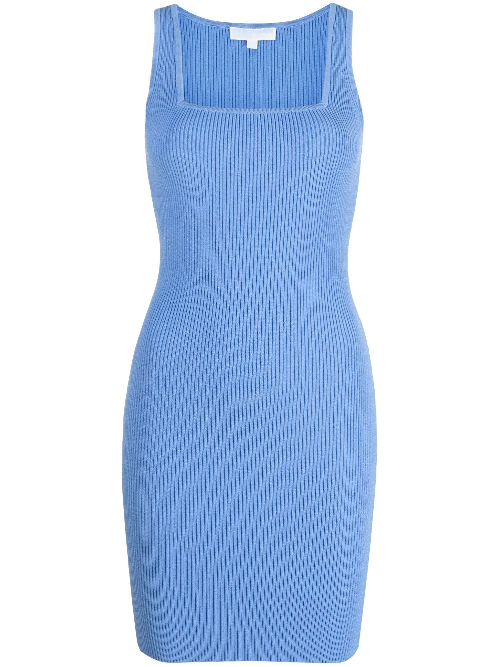 Michael Kors square-neck ribbed minidress - Blue von Michael Kors