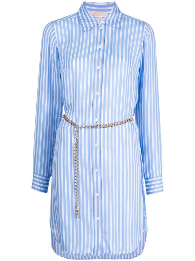 Michael Michael Kors striped belted shirt dress - Blue von Michael Michael Kors