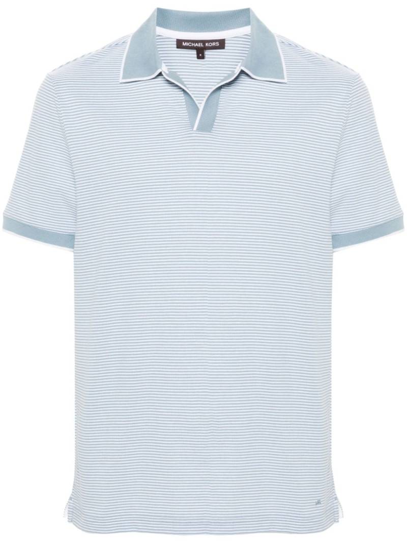 Michael Kors striped cotton polo shirt - Blue von Michael Kors