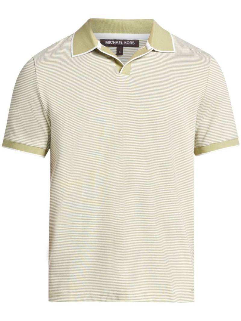 Michael Kors striped cotton polo shirt - Green von Michael Kors