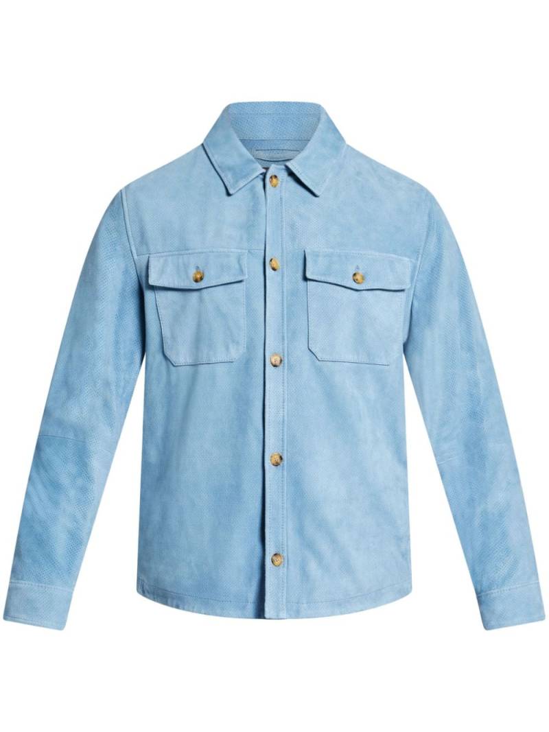 Michael Kors suede shirt jacket - Blue von Michael Kors