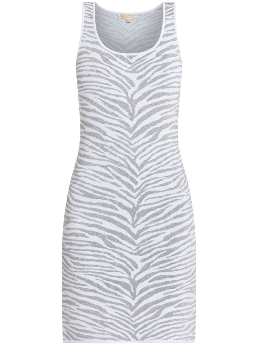 Michael Kors zebra-pattern knitted minidress - White von Michael Kors