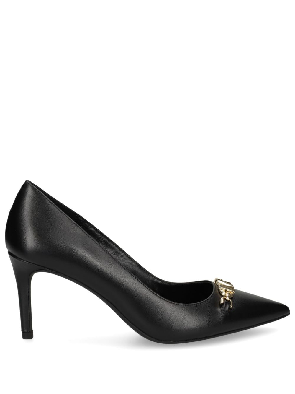 Michael Michael Kors 75mm appliqué-logo leather pumps - Black von Michael Michael Kors